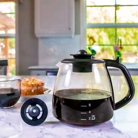 CAFÉ BREW COLLECTION Glass Coffee Replacement Carafe - Coffee Machine Replacement Carafe - Best BPA free Coffee Replacement Carafe - 12 Cup Replacement Coffee Carafe