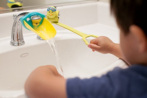 Image of Aqueduck Faucet Handle Extender Set. Connects to Sink Handle and Faucet to Make Washing Hands Fun and Teaches Your Baby or Child Good Habits and Promote Independence to Them.