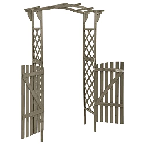 Vidaxl Solid Firwood Pergola With Gate Home Lawn Backyard Outdoor Garden Patio Terrace Balcony Wooden Entryway Flower Planter Arbor Arch #TOP5