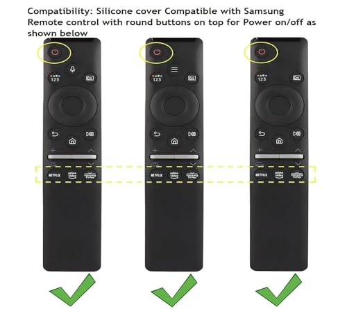 Image of Silicone Tv Remote Cover Compatible with Samsung Smart TV Remote BN59-01312A QLED 8K 4K Protective Cover with Loop - (Remote Control not Included) (Dark Grey - Style 9)