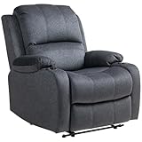 HOMCOM Recliner Chair, Microfibre Reclining Chair with Adjustable Leg Rest, Cup Holders, Recliner Armchair for Home Living Room, Black