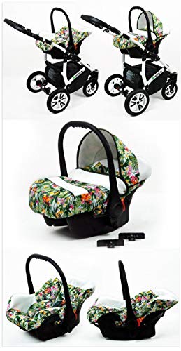 Kinderwagen 3in1 2in1 Set Isofix Buggy Baby Autostoeltje Tropic by SaintBaby Banana Leaf 3in1 met autostoeltje - Afbeelding 7