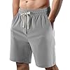 Men’s Casual Shorts Elastic Waist Drawstring Lightweight Outdoor Summer Beach Shorts with Pockets Hiking Shorts