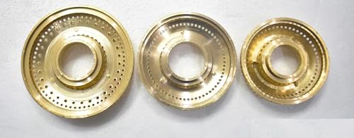 AST? Brass Burner Caps Set of 4 Suitable for All Sunflame Brand Manual Ignition Gas Stoves (Jumbo 9.2Cm, Medium 7.8Cm & 2 Small 6.8Cm) - Image 2
