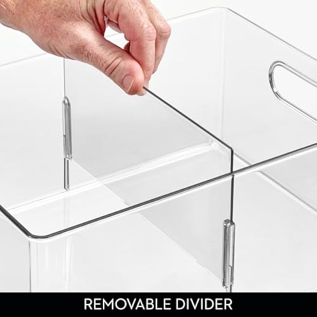 iDesign Plastic Storage Bin with Handles for Household Storage - Set of 4 - Clear - Made in USA