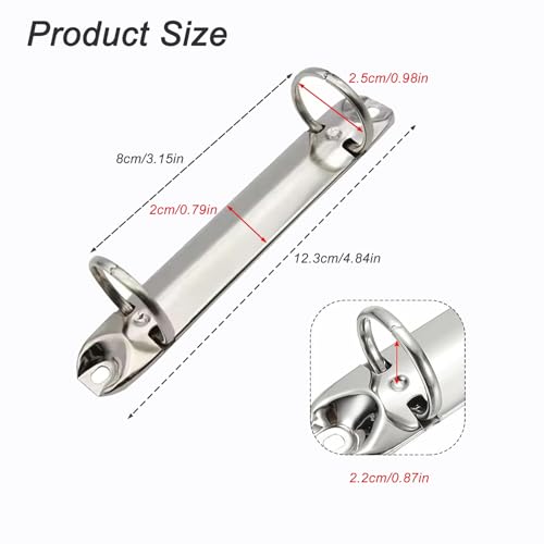 6 Stück O-förmiger Metallclip, Ringbuchmechanik Binder, 2 Ring Bindemittel Ersatz, Metall Clip Ringbuch, für, Ordner, Notizbücher, Planer, Mini-Albums, Zubehör, 123 mm