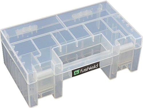 Fushield Battery Storage Organizer Case Holder Box Container for AAA , AA, 9V Card Reader and SD Card (Clear)