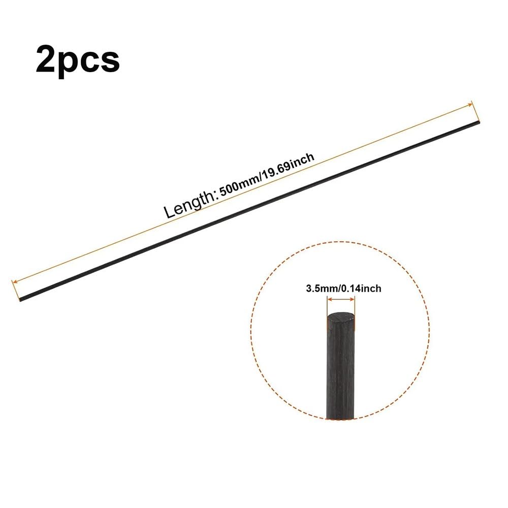 Pręty z włókna szklanego – długość 500 mm (średnica 0,8–8 mm) – 1–10 szt.(3.5x500x2pcs)