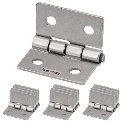 KOTARBAU® 12er Set Möbelscharnier 20 mm Möbelband Schrankscharnier Nickel Gerollte Scharniere Klappbar Klavierband Steckverbinder Kistenband Werkzeugkästen