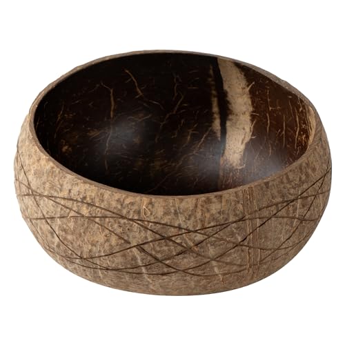 Coco Casa 21.2 Ounce Coconut Bowl, 1 Reusable Handcrafted Bowl - Carved River Design, for Warm and Cold Foods, Coconut Smoothie Bowl, for Smoothies and Salads, Washable by Hand - Restaurantware by Restaurantware - Image 2