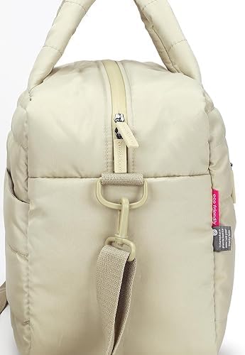 Baby Diaper Bag Tote, Beige - Large Capacity Travel, Hospital Bag Functional with Changing Pad and Stroller Attachments.
