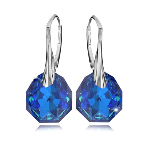 Pendientes de plata 925 largos con cristales majestuosos de colores