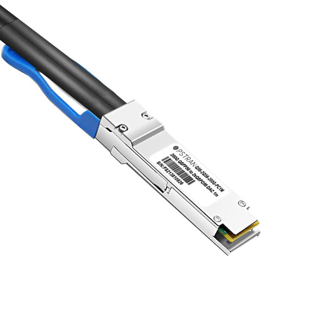 1m (3ft) 200G QSFP56 to 2X 100G QSFP56 InfiniBand HDR Passive Direct Attach Copper Breakout Cable Compatible with NVIDIA/Mellanox MCP7H50-H001R30 for Quantum Switches and ConnectX-6 HCA