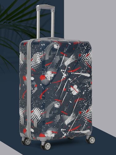 Image of Teakwood World Small 75 cm Check in Size Trolley Bag Polycarbonate 360 Degree 8 Wheels Luggage Bag with TSA Lock, Adjustable Handle Trolley Bags for Travel, Suitcase for Travel | Spark Blue