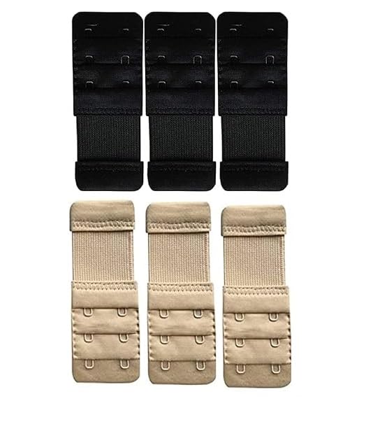Bra Extenders 2 Hook Elastic Stretchy Bra Extension Strap For Women Girls & Ladies 6 Pieces (Black & Skin Color)-image-37