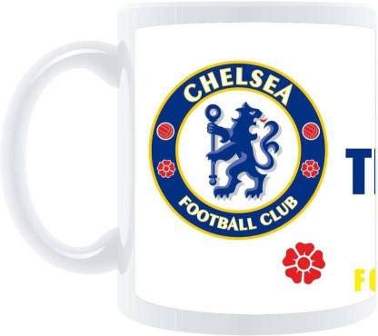 CHHAAP Chelsea Football Club Printed Microwave Safe Ceramic Coffee Tea Milk Mug Suitable Gift for Friend | Brother | Sister | Boyfriend || Boys || Kids| Cousin (350 ml, White) (SP5 06)
