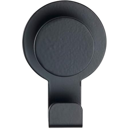 WENKO Colgador Blandas negro mate - Gancho adhesivo sin taladrar, toallero, Acero inoxidable, 5 x 7.5 x 2.5 cm, Negro
