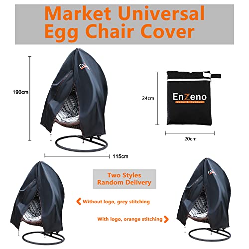 Enzeno Patio Egg Chair Cover With Waterproof Zipper （75X45Inch）, Outdoor Furniture Hanging Swing Egg Chair Cover Waterproof Anti-Dust With 210D Oxford Fabric, Fits Most Single Swing Egg Chair #TOP1