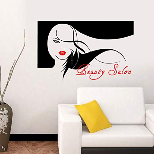 SUPWALS Autocolantes de parede Hair Salon Wall Decal Beauty Salon Scissor Sticker Barber Shop Vinyl Wall Decals decoração mural cabeleireiro Glass Window Sticker 111 x 174 cm