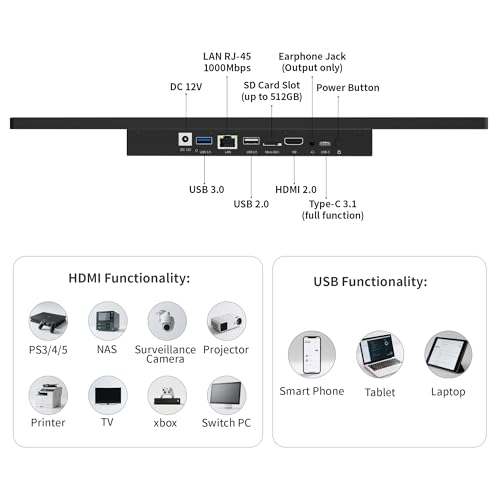 Image of 21.5 inch All in One Computer Android 12, Touchscreen Industrial Panel PC with Wall Mount, RK3399, 4GB Ram 64GB Rom, 1920*1080 IPS, HDMI 2.0, USB3.0*1, USB2.0*3 for Office /Automation /Kiosk /Bar /Warehouse