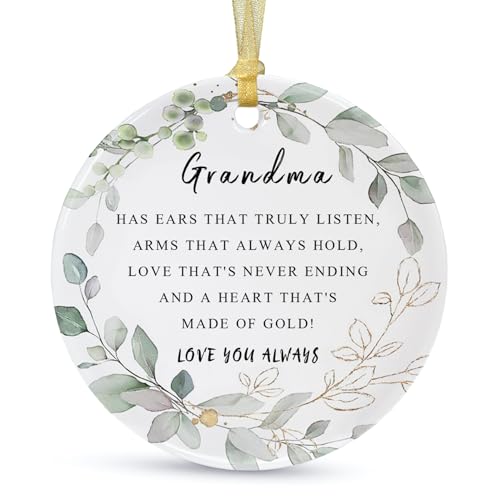 2026 Christmas Ornament for Grandma from Grandchildren, Ceramic Keepsake