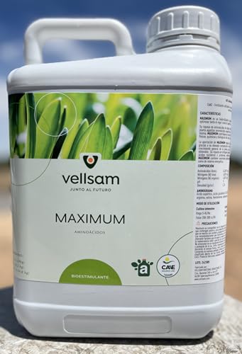 Abono foliar de aminoácidos concentrados 5 l. Bioestimulante de origen vegetal con calificación ecológica. Maximum 5