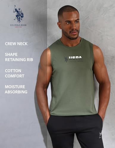 Image of U.S. Polo ASSN. Mens OEV06 Brand Print Comfort Fit Gym Vest