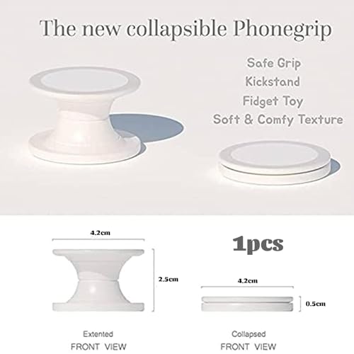 Kireida® Handvat voor mobiele telefoon, premium houder, 360 graden draaibaar, veilige grip, dagelijks comfort voor smartphones en tablets, inklapbaar en inschuifbaar (Nebula lichtblauw) - Afbeelding 3