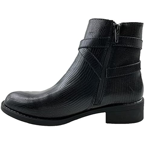 Steptoes Ladies Leather Insole Ankle Chelsea Boots Side Zip Buckle Detail Black Size Uk 3-8 (UK 7/Black) Cover