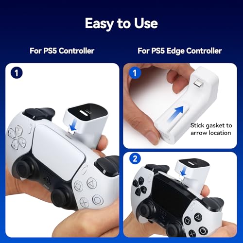 LVFAN PS5 Wireless-Controller-Ladegerät, 2000-mAh-Akku mit digitaler LED-Ladeanzeige, tragbare Powerbank für PS5-Controller und PS5 Edge-Controller 6
