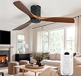 Sofucor 52 Inch Solid Wood Ceiling Fan Without...