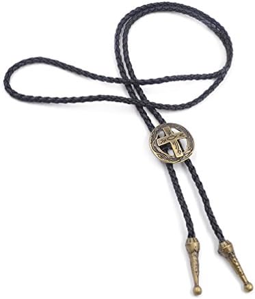 We-buys Vintage Cross Bolo Tie Christian Bola Necktie Leather Necklace 1 PC