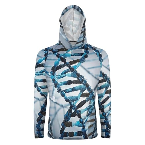UPF 50+ Fishing Shirts for Men Sun Protection Hoodie DNA Genetic Helix Sun Hoodie Mens Rash Guard Long Sleeve Shirts4