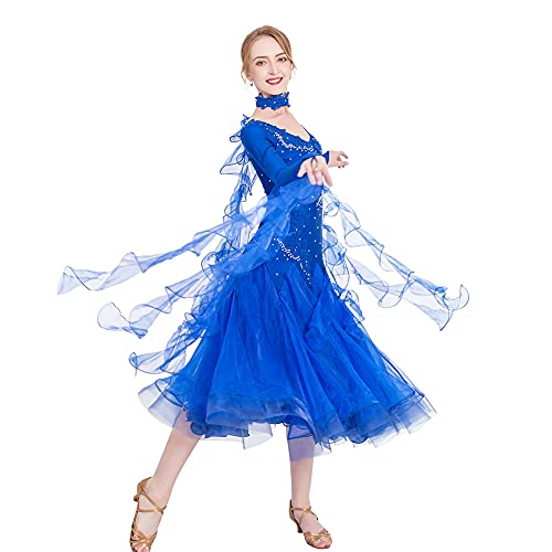 ROYAL SMEELA Women&rsquo;s Ballroom Dance Dress Modern Waltz Tango Dancing Clothes Long Sleeve...