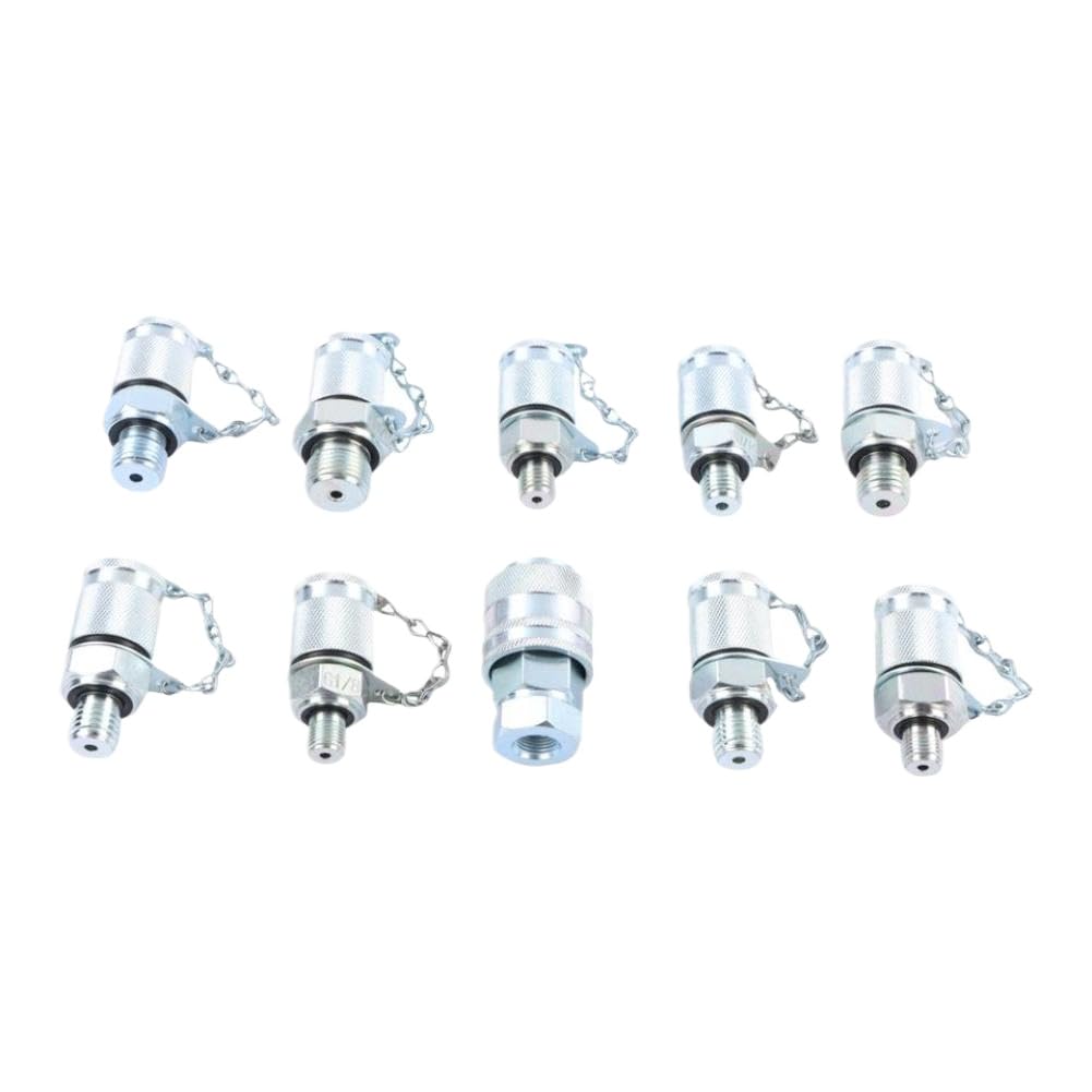 Vjzyutsw Onecolor 10Pcs Test Coupling Hydraulic Pressure Gauge Test Kit Parts Compatible With Case And Holland Excavator