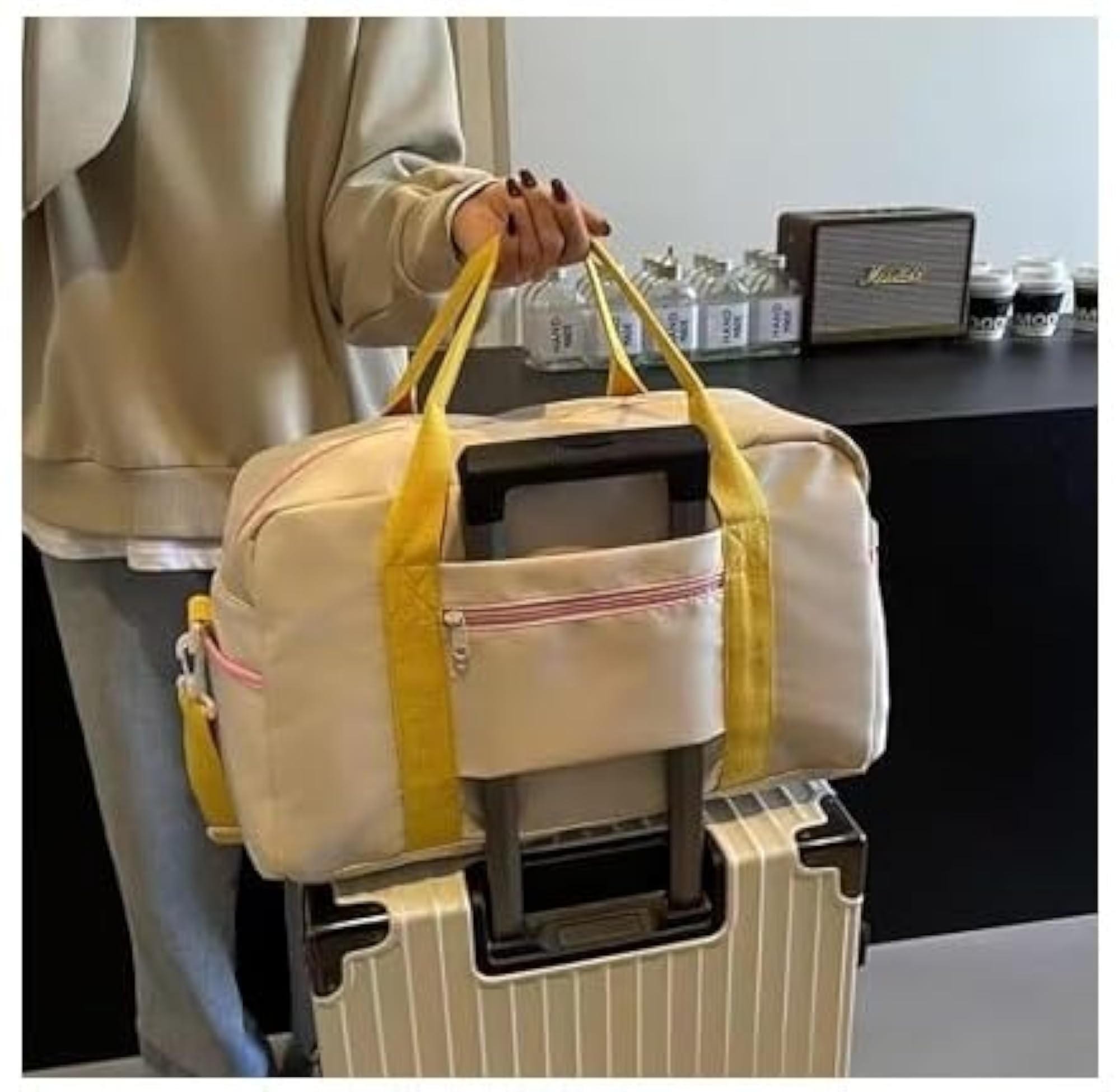 Multicolor Pastel Canvas Travel Duffle Bag