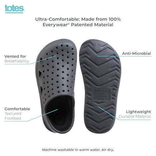Image of Totes Kids' Everywear Lightweight Waterproof Contoured Splash and Play Clog Sandals with Strap