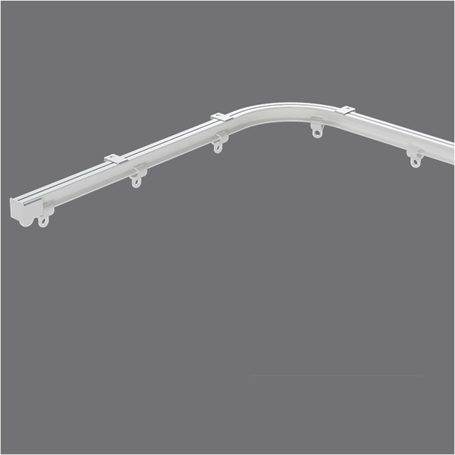 Aluminium Curtain Track Mute Sliding Track Ultra-thin Invisible Sliding Rails Curved Track for Internal Casement Windows Easy to Install Ceiling Track for Privacy Partitions in Family Rooms(White,4.3f