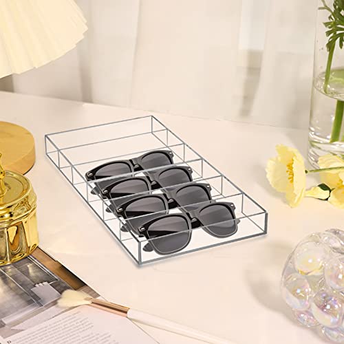 SOUJOY 2 Pack Acrylic Sunglasses Organizer, 6 Slot Clear Eyeglasses Storage Case, Stackable Eyewear Display Tray for Jewelry Makeup - Image 4