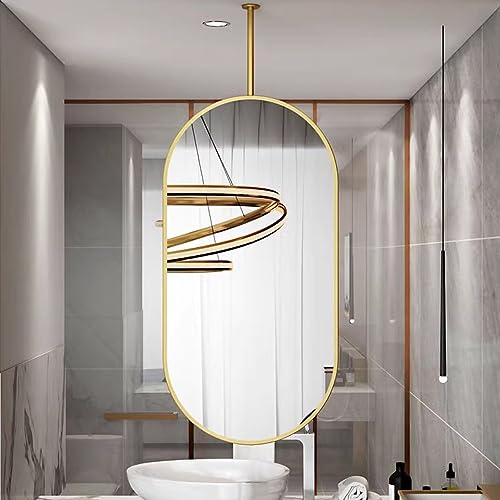 Miroir mural décoratif ovale en métal suspendu chic