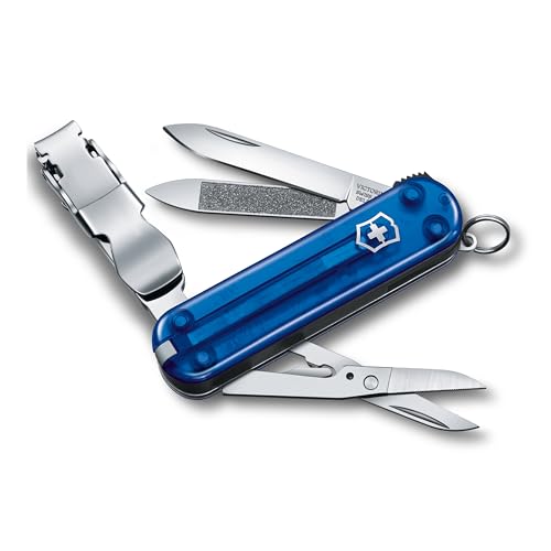【特別版】 VICTORINOX(ビクトリノックス) 爪切り つめきり 防災グッズ カーブ刃 はさみ つめそうじ付き つめやすり搭載 ネイルクリップ 580 8機能 救急 ステンレス鋼 さびにくい コンパクト トランスルーセントブルー 【国内正規品】 0.6463.T2