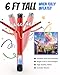 Puligoth Inflatable Tube Man with Blower: 6 FT Tall Wacky Waving Inflatable Tube Guy for Outdoor Decoration with Mini Blower Fan, for Mall Opening, Business Advertising (RED)