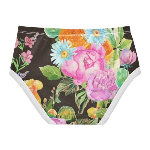 Cartoon Girls Underwear Toddler 2t Cotton Cute Panties Girl Vintage Flowers Colorful Briefs Underpants2