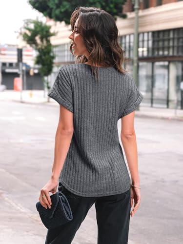 Image of AUTOMET Womens Short Sleeve Tops Fall Shirts 2026 Lightweight Sweater | Dressy Casual Blouse, Fashion Summer Clothing, Cute Spring Outfits, Business Work Tunic, Trend Boho