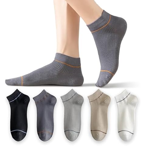 Mottee&Zconia Mens Ankle Socks Low Cut Short Cotton Casual Socks Anti-Skid Moisture Wicking Striped Socks Cover