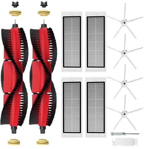 BaBuzom Ersatzteile Zubehör für Xiaomi Roborock S5 Max S6 MaxV S6 Pure S6 Max S4 S4 Max S50 S51 S55 S5 S60 S65 S6 Staubsauger 2 Hauptbürste 4 Hepa-Filter 4 Seitenbürsten