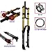 RUJIXU 26 27.5 29 Inch Mountain Bike Suspension Fork Disc Brake Straight/Tapered Manual Lockout Quick Release MTB DH Air Forks with Damping Adjustment Travel 135mm (Color : Black Gold, Size : 26