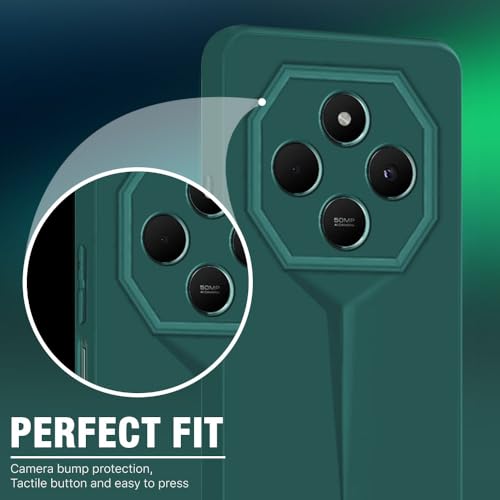 Image of WOW IMAGINE Back Cover for Redmi A4 5G | Poco C75 5G | 14C 5G | Poco M7 | Blade Series Ultra Thin Case with Lightweight Design | Camera Protection | Soft Matte Silicone Flexible Mobile Case - Green