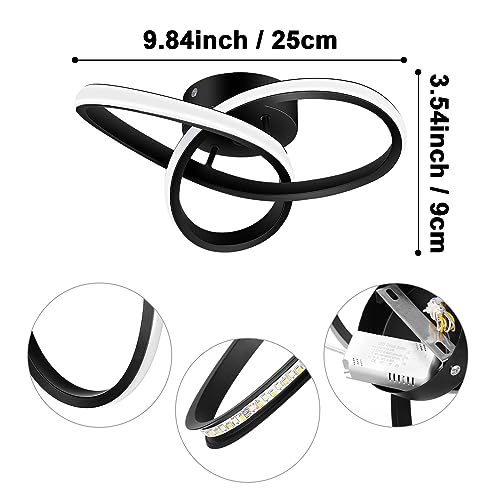 Plafonnier LED incurvé 3 couleurs variable pour salon et escalier