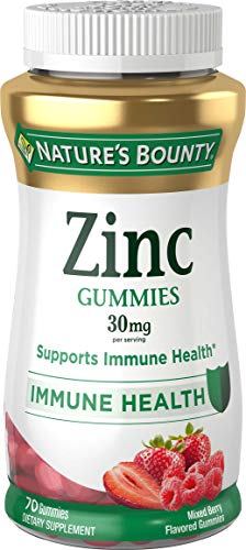 Nature's Bounty Zinc Gummies by Nature's Bounty 30mg 70 Mixed Berry Flavored Gummies, 70 Count